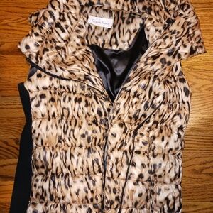 Calvin Klein Women's Leopard Print Puffer Vest